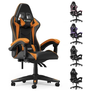 Gaming Chair, Office Chair, Leather Computer Desk Chair with Headrest and Lumbar Support