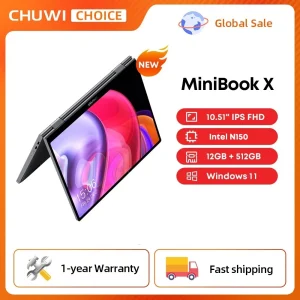 MiniBook X Laptop Tablet 2 In 1 Intel N150 CPU 10.51" FHD IPS Screen 12GB LPDDR5 512G SSD Windows 11 Notebook 1200*1920
