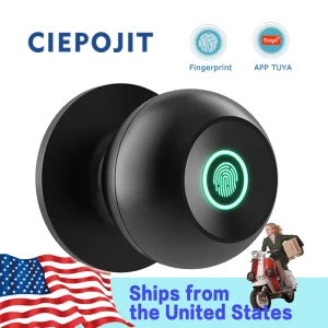 CIEPOJIET Fingerprint Smart Lock with Bluetooth Door Lock Keyless Entry with Fingerprint and Access Through Tuya App