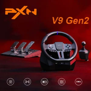The PXN V9 Gen2 Racing Wheel is a versatile and immersive racing simulation setup designed for gamers seeking a realistic driving experience